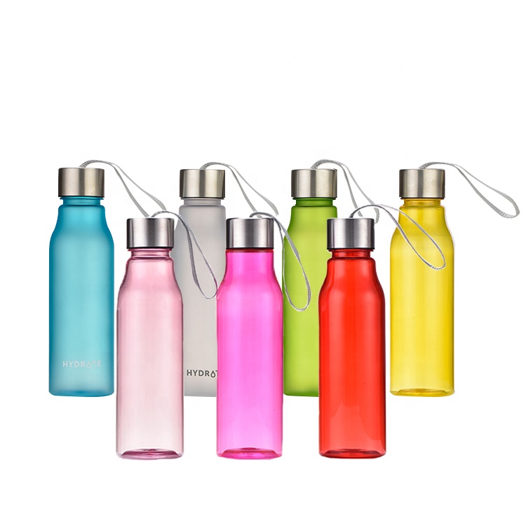 2020 горячая Распродажа BPA бесплатно Тритан бутылка воды пластиковая бутылка для воды, не содержащая BPA, с металлической крышкой