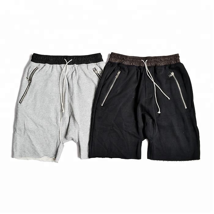 OEM Shorts Long Drawstring Elastic Zipper Pocket FOG Shorts Kanye West Streetwear Skateboard Gray Short