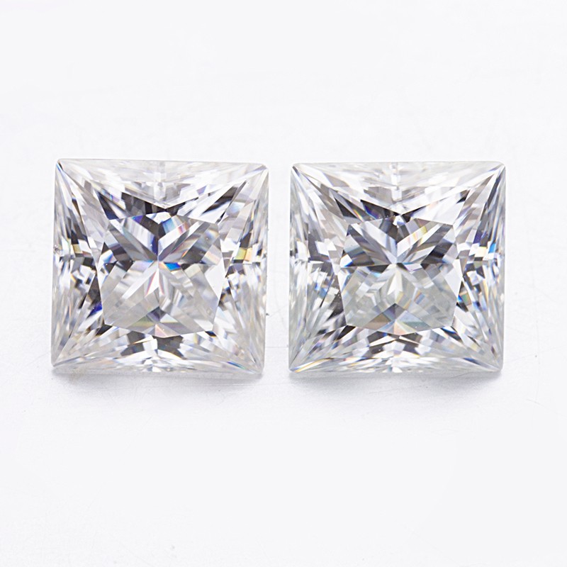Starsgem DEF colorless VVS white color gem stone princess cut moissanite for hoop earrings 18k eternity earrings