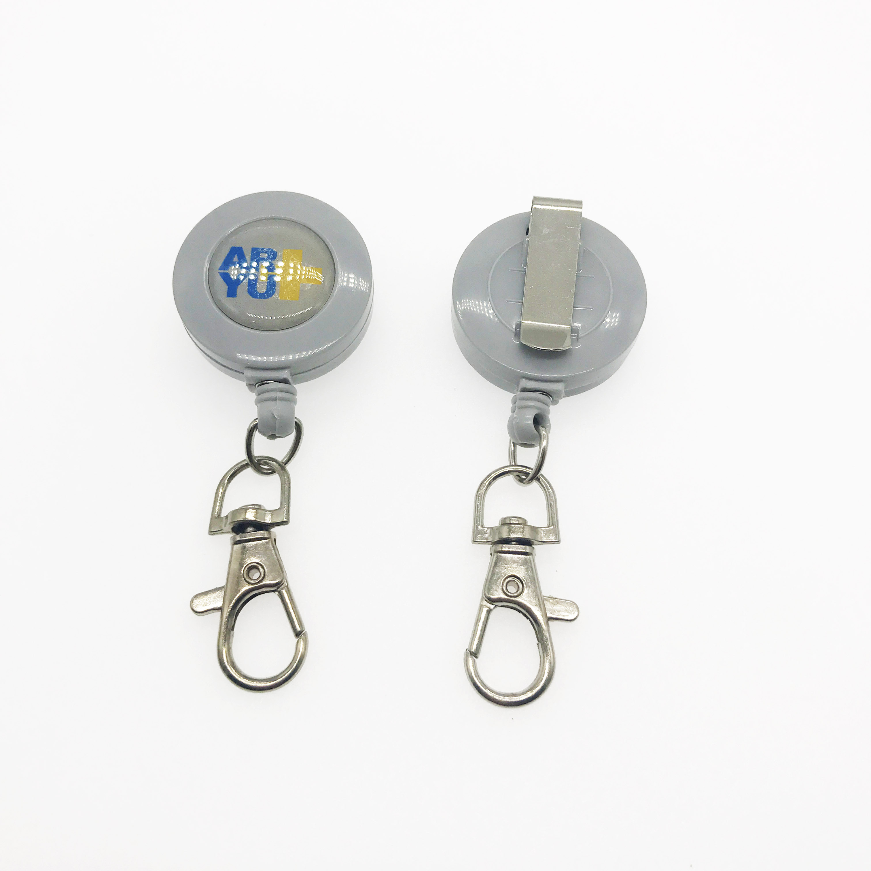 abs pull id card holder metal puller nurse badge holder retractable reel with pen holder