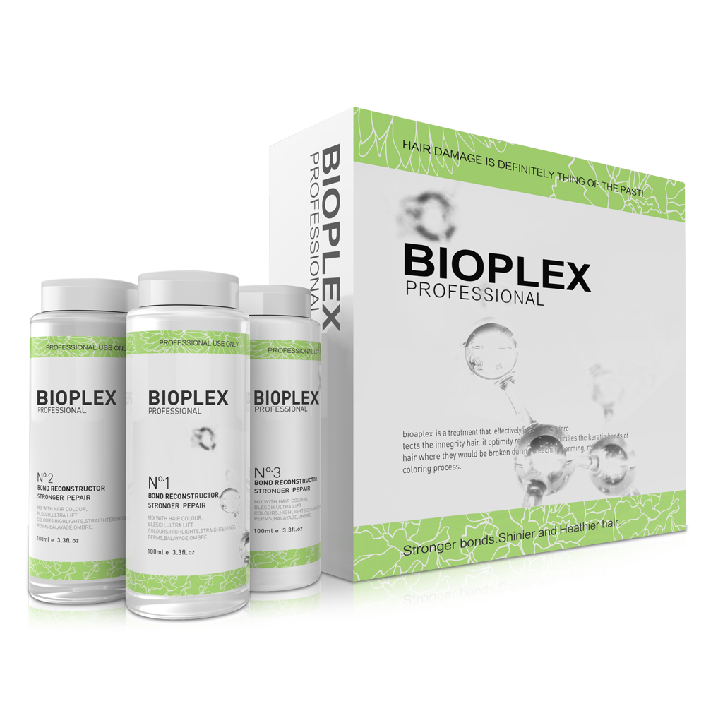 Профессиональное средство для ухода за волосами Bioplex, Кератиновое средство для восстановления волос, 100 мл * 3