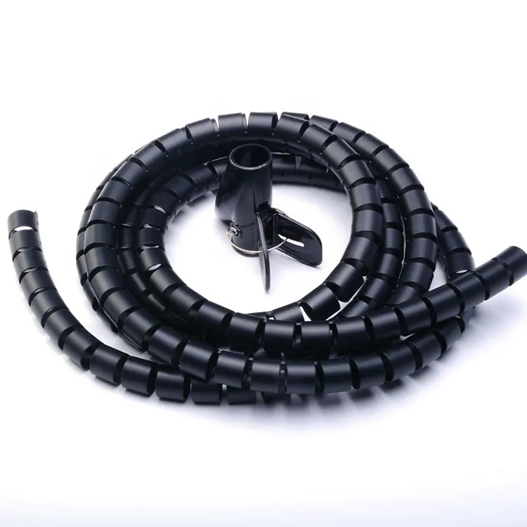 Safety Protection Cable Sleeves Spiral Wrap Band For Wire Wrapping Sleeves Line arrangement Natural or black