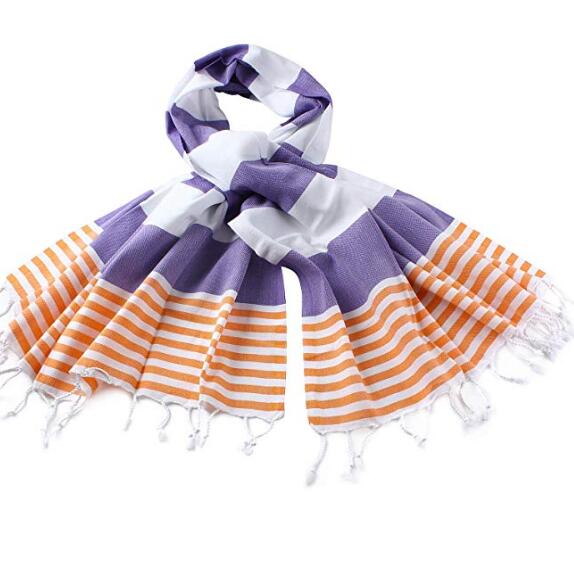 cotton oversized Turkish hammmam towel with fringes