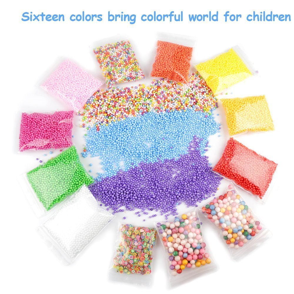 YIPAI Slime Kit Colored Mini Styrofoam Ball Polystyrene Foam Beads For DIY Creative Craft With Slime Tools And Fruit Slice