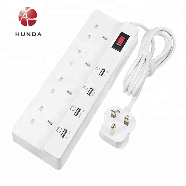 Универсальный сетевой фильтр с 4 USB-портами, 4-сторонний сетевой фильтр с защитой от перенапряжения с ETL TUV BS FCC RoHS