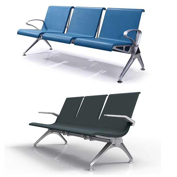 Aluminum alloy PU leather 5 seater airport chair waiting chair