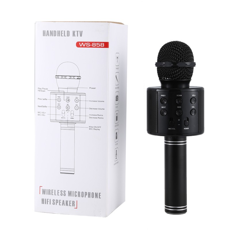 Заводская цена, usb bluetooth 858, микрофон для караоке, динамик