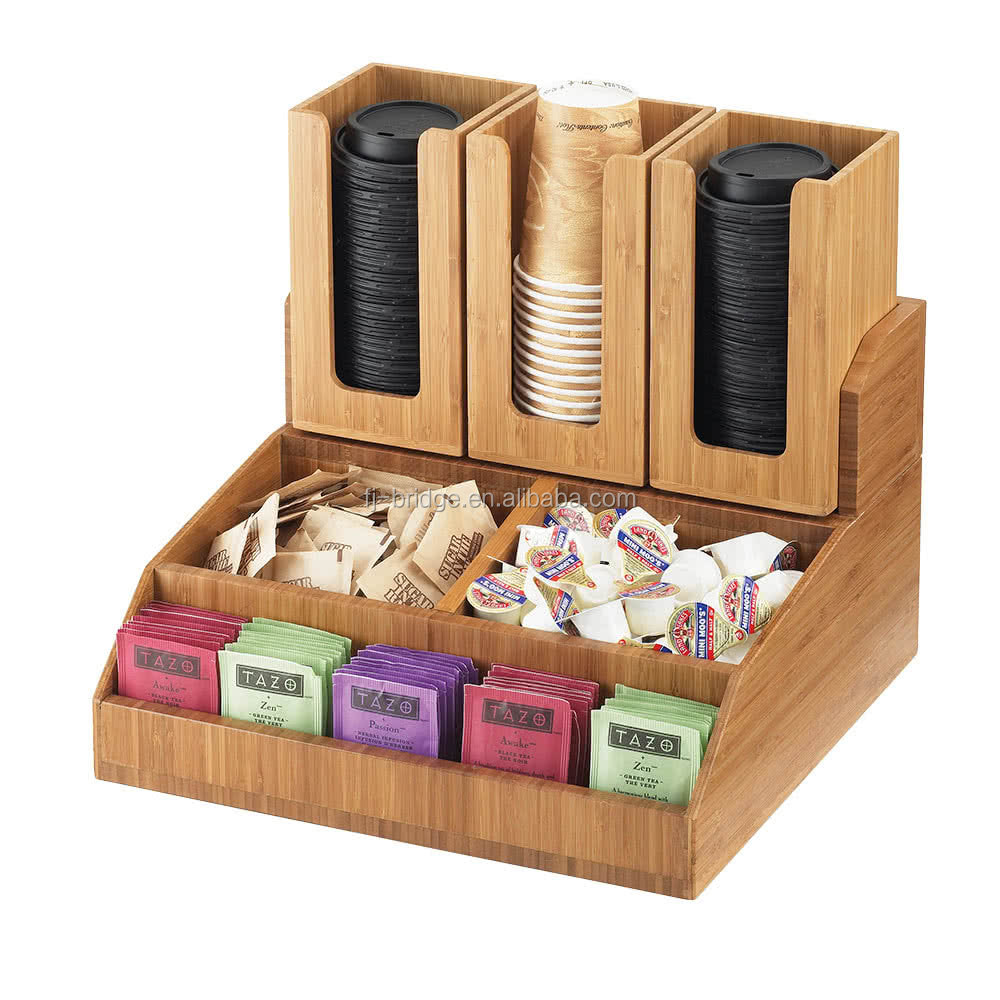 Бамбуковый органайзер для кофейных приправ для K-cup holder