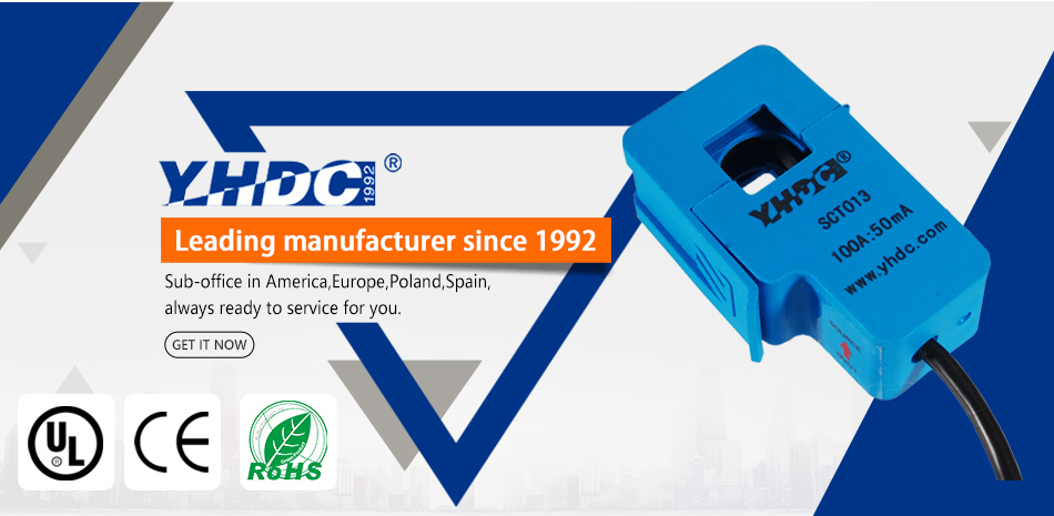 YHDC 10A-100A AC to DC split core current sensor,current transducer TST016T 4-20mA/0-5V/0-10V/0-20mA/1-5V DC output