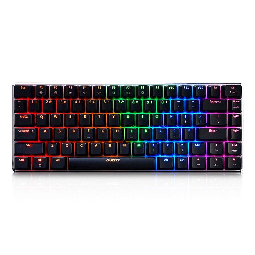 Игровой партнер! Клавиатура Ajazz AK33RGB, 82 клавиши, Антибликовая, эргономичная, механическая, прочная, RGB подсветка, синий переключатель, черный