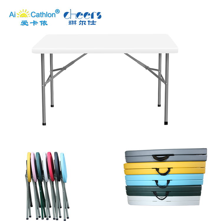 4-футовый складной пластиковый стол hdpe, прямоугольный, готовый к отправке