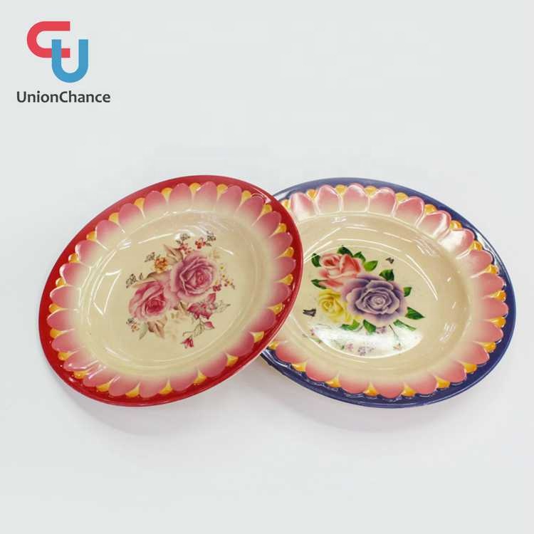 Tableware High Grade Melamine Flower Design Plate Dinner Plate Cheap Plate