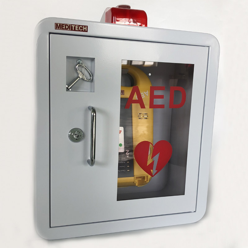 Наружный металлический шкаф для первой помощи AED с сигнализацией