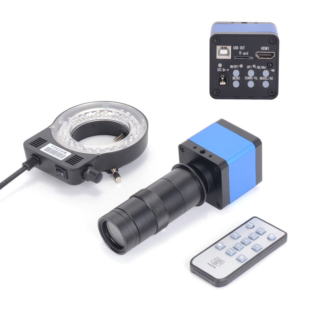 Зум-объектив HAYEAR 100X C-Mount, 56 светодиодов, 16 МП, HDMI