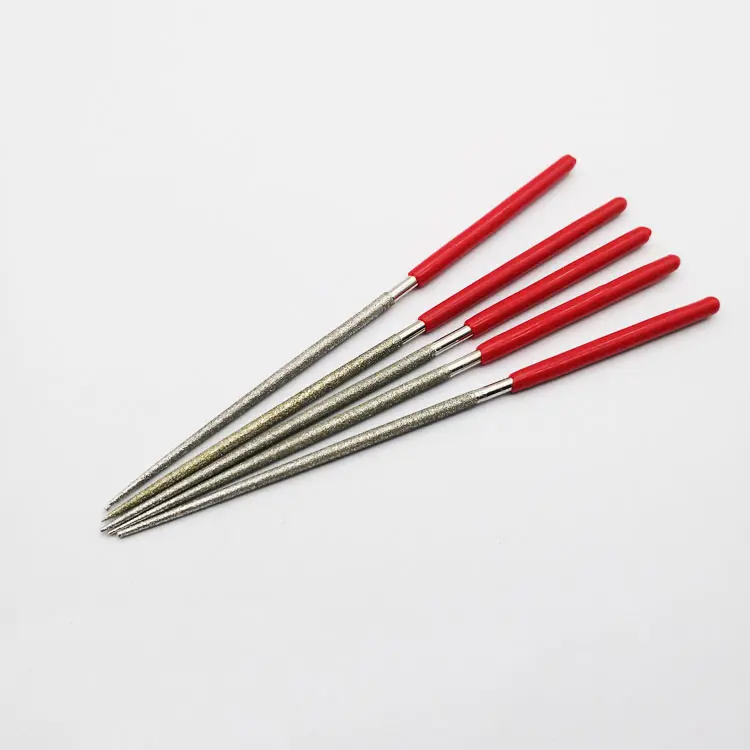 High Carbon Steel Electroplated Diamond Saw Files Diamond Needle File with Handle