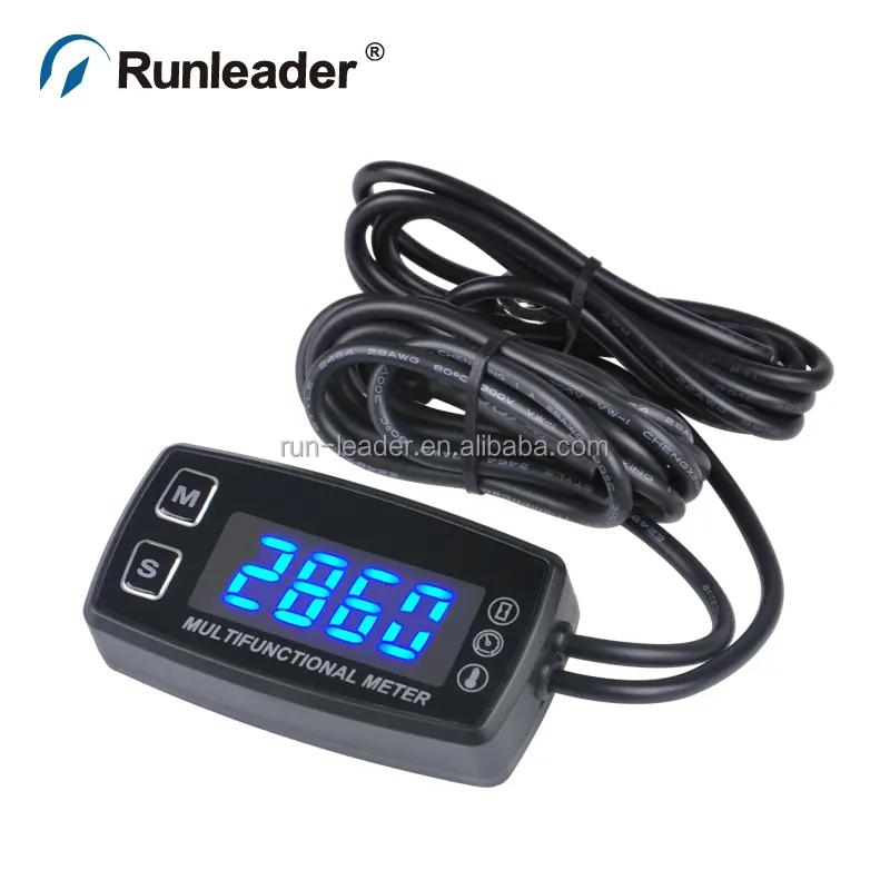 Runleader LED Tach Hour Meter Temp Meter Thermometer For Gasoline Engine Electronic Device