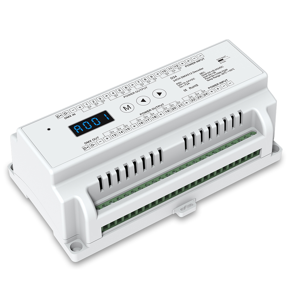 24CH DMX dimmer controller/24 channel DMX512 decoder dimmer