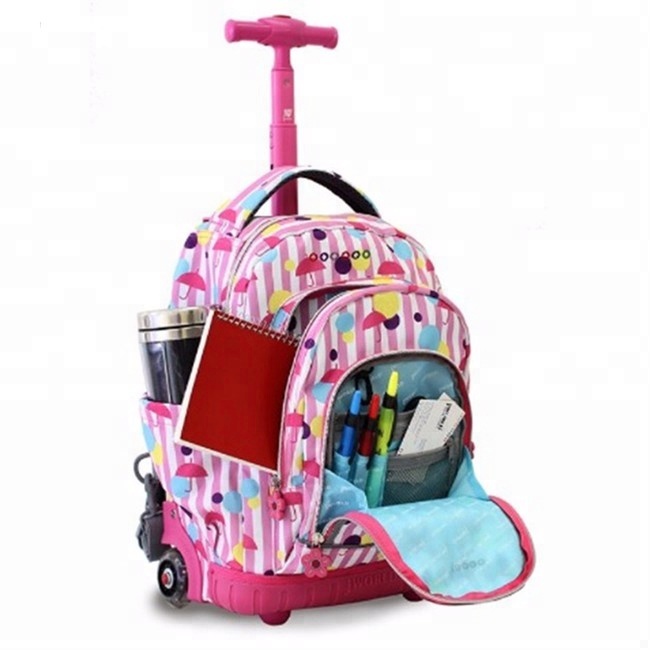 Promotional items for 2019 High Quality Fashion Kids kids school trolley backpack With Wheels