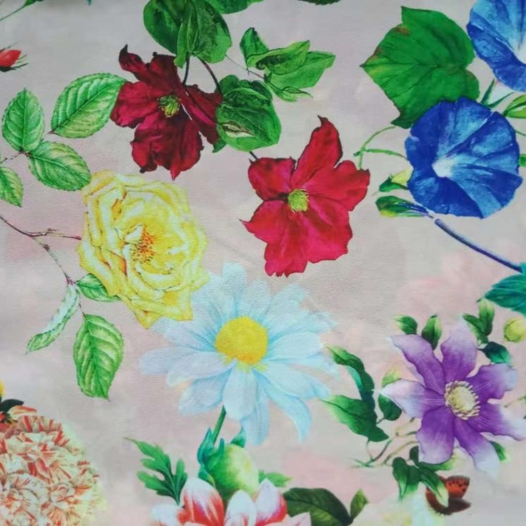 Keqiao Shaoxing 100% полиэстер пользовательские desig печатных шерсть Dobby Georgette ткань