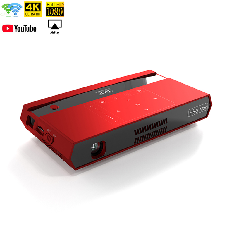 Новейший мини-проектор H96 Max, 2,4 ГГц + 5 ГГц, Двойной Wi-Fi, BT4.1, S912, Восьмиядерный портативный проектор H96max