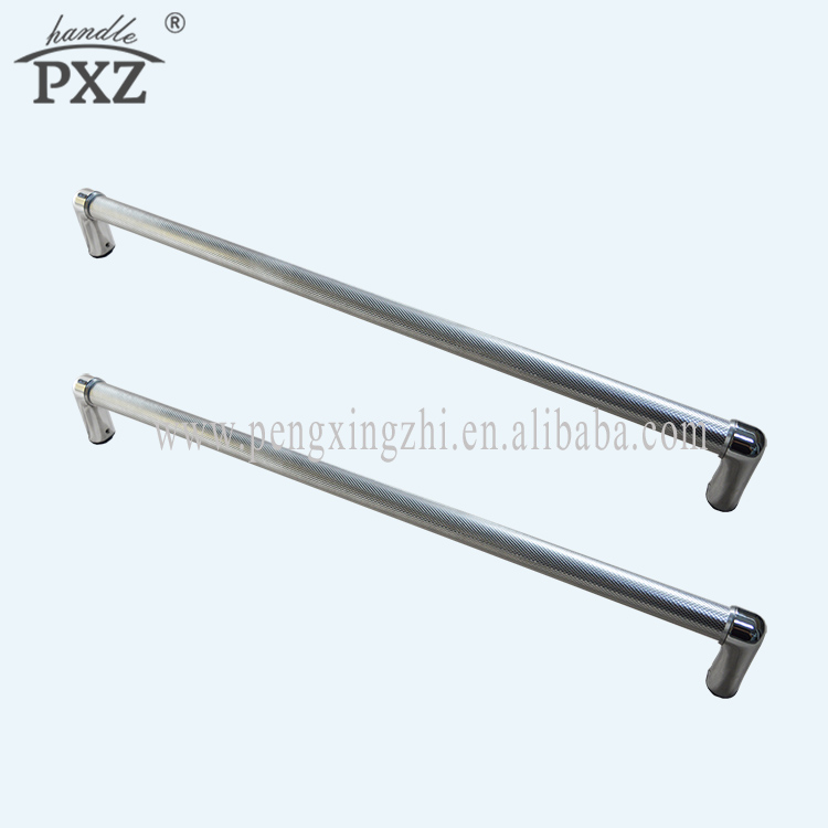 Bottom-Mount Refrigerator Door Handle with cross-hatch texture