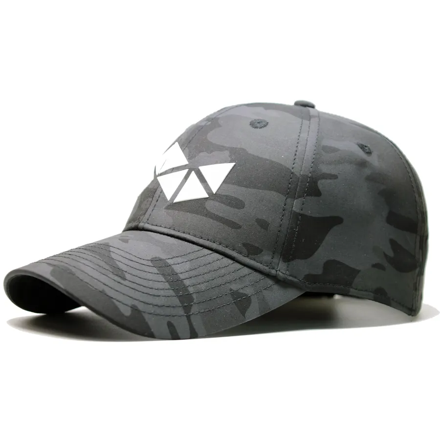 Custom Fashion Black Camo Hats 3D Embossing Dongguan Baseball Cap