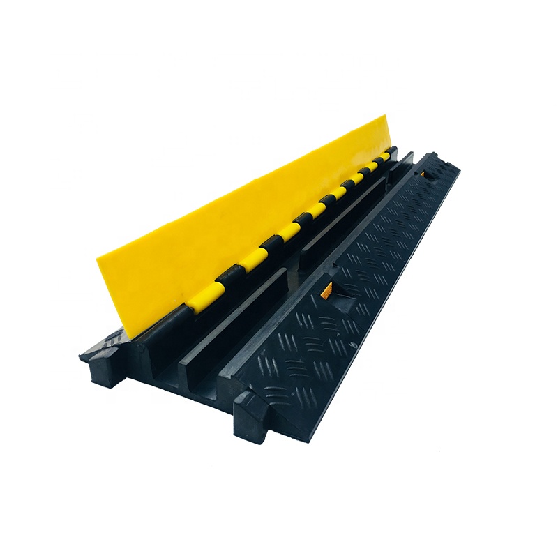 Heavy Duty 1000 мм 2 канала размер 32*32 см дорожный наружный резиновый желтый черный кабель протектор