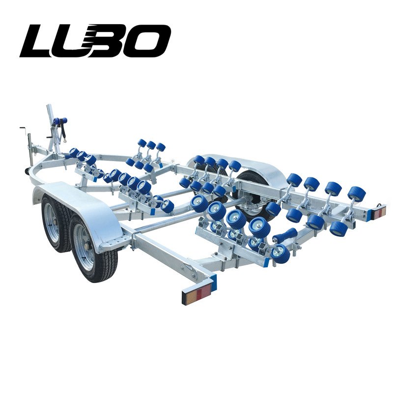 7700mm 8650mm Aluminum Boat Trailer Quality Assurance Hot-dip Galvanized Boat Trailer Heavy Duty