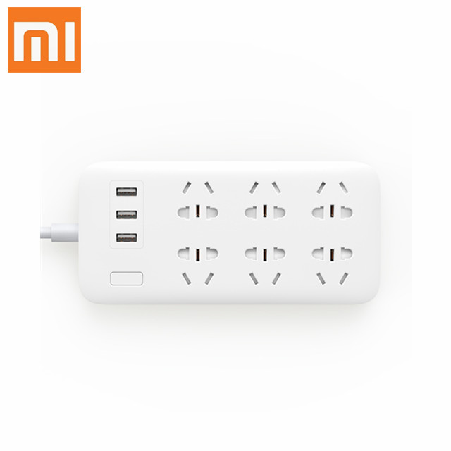 Оригинальный Xiaomi Mi Power Strip basic 2A Быстрая зарядка 3 USB Электрический удлинитель штекер 6 Стандартный гнездовой адаптер-белый