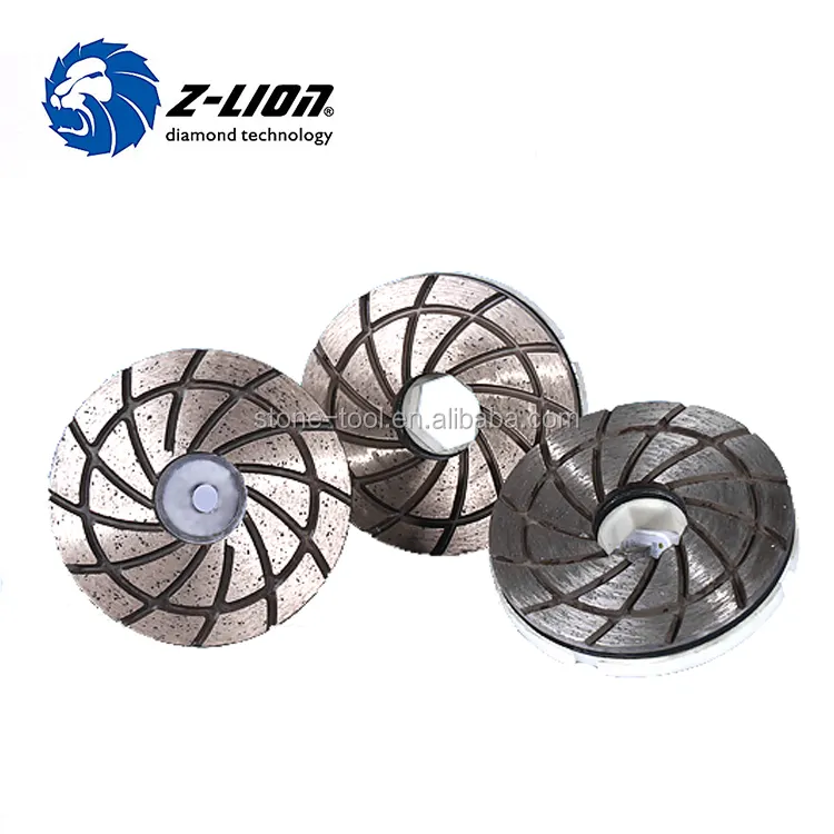 Z-Lion 5 inch Plastic snail lock Metal diamond edge polisher pads