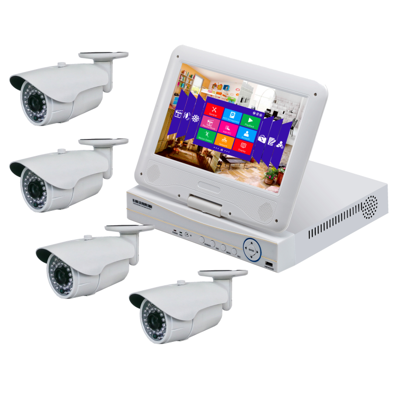 Легкий и простой P 4 канала 720 P ip-камера NVR комплект с ЖК-монитором для безопасности