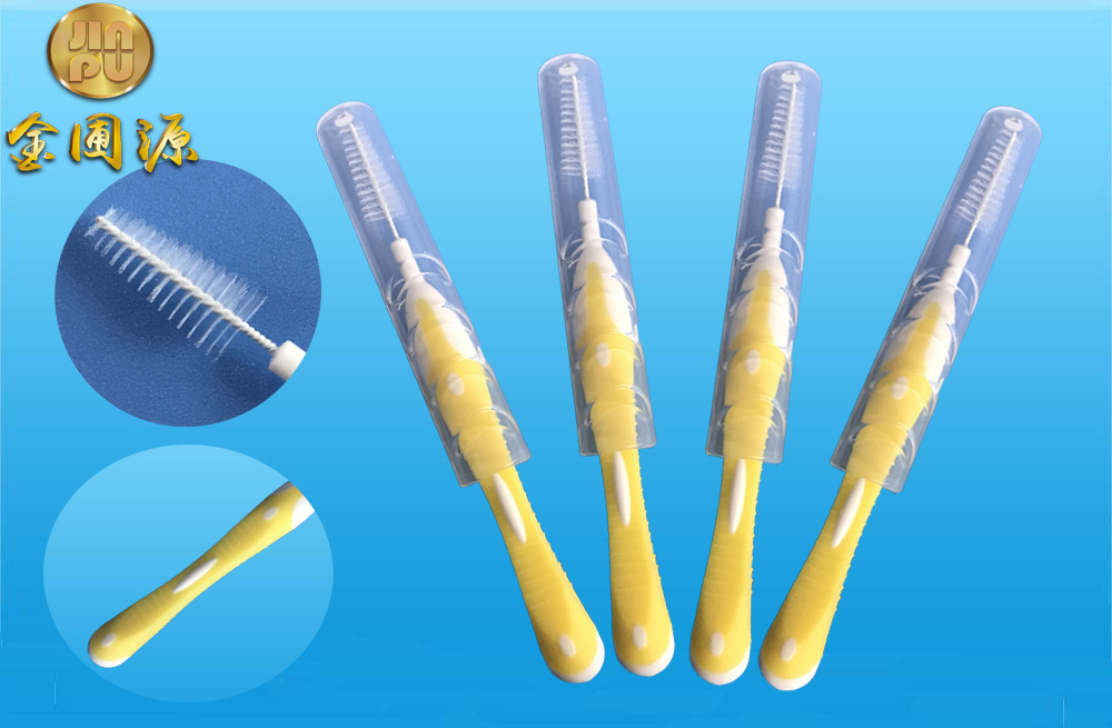 Interdental brush tooth gap brush with rubber handle