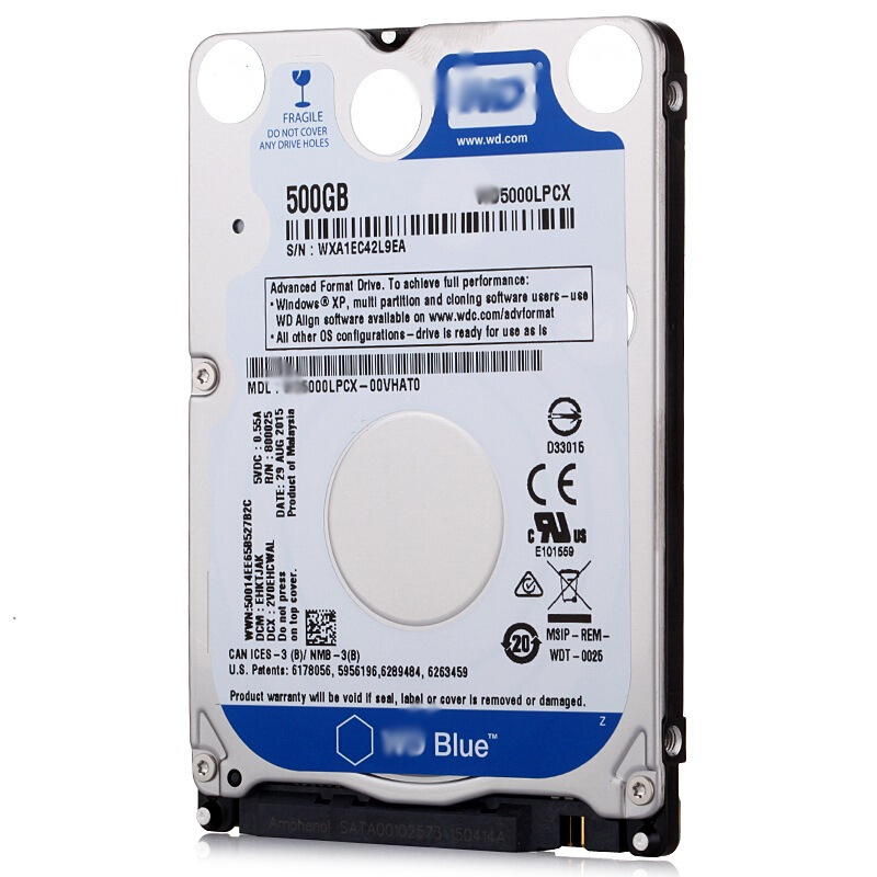 Восстановленный 2,5 дюймовый HDD 500GB 5400 Rpm SATA 6 ГБ/сек. жесткий диск для ноутбука
