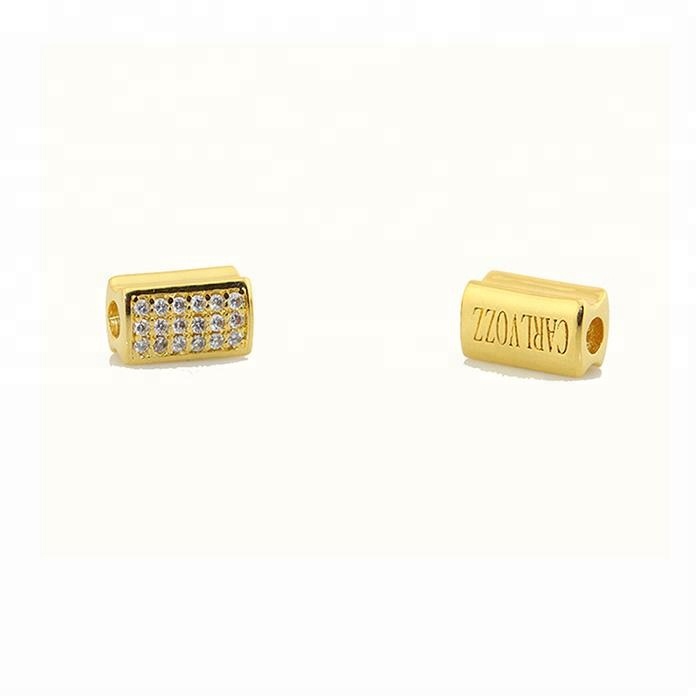 Miss Jewelry модные золотые бусины с логотипом из серебра 925 пробы на заказ