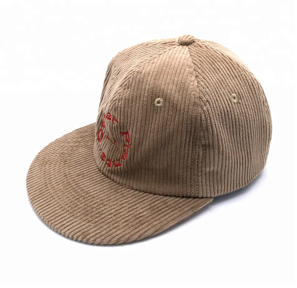 customize flat bill low profile unstructured corduroy snapback hat