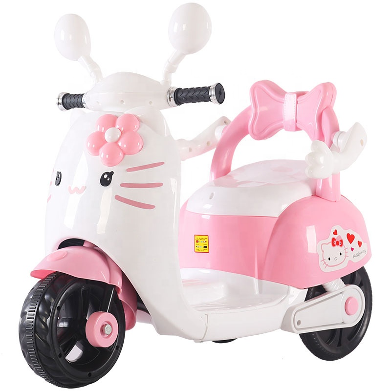 Детские велосипеды Hello kids на батарейках, Детский Электрический велосипед Kitty для девочек с мощными колесами, мотоциклы для езды на машине