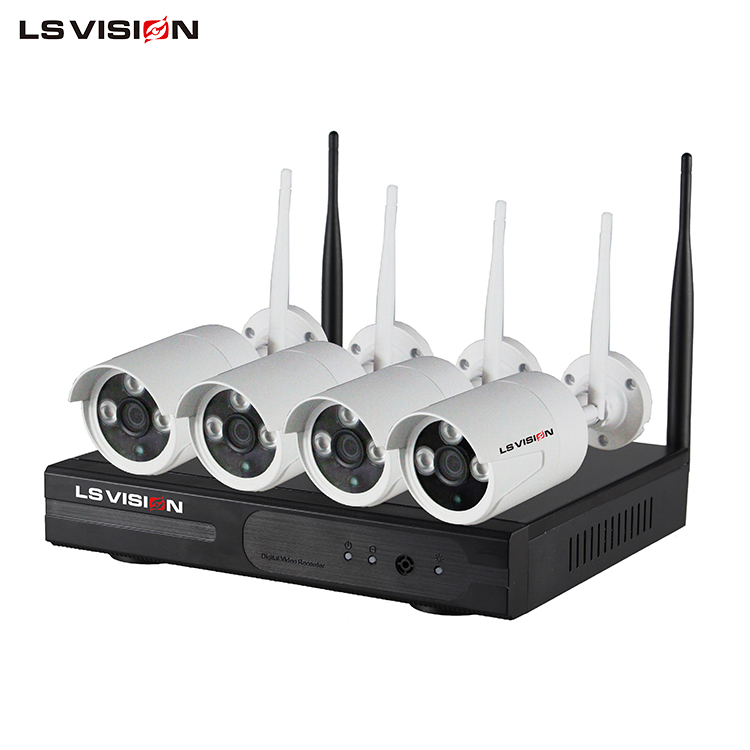 LS VISION HD Новый H.265 4CH 1080 P умный дом Wi Fi Беспроводной IP NVR безопасности комплект камера Max поддержка 8 ТБ HDD слот