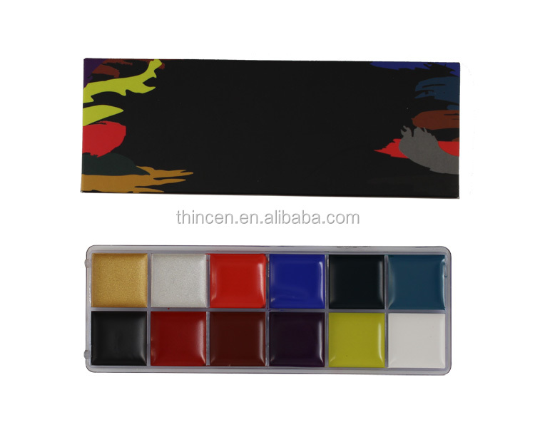 12 color tattoo face body long lasting makeup greasepaint art Halloween party