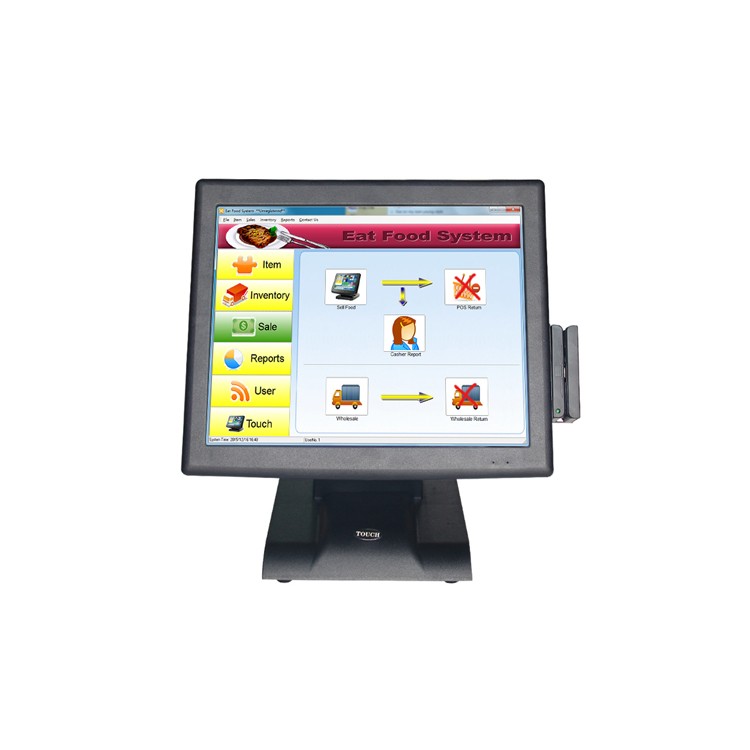 15 "сенсорный экран монитор Розничная оплата pos системы все в одном касании pos с MSR