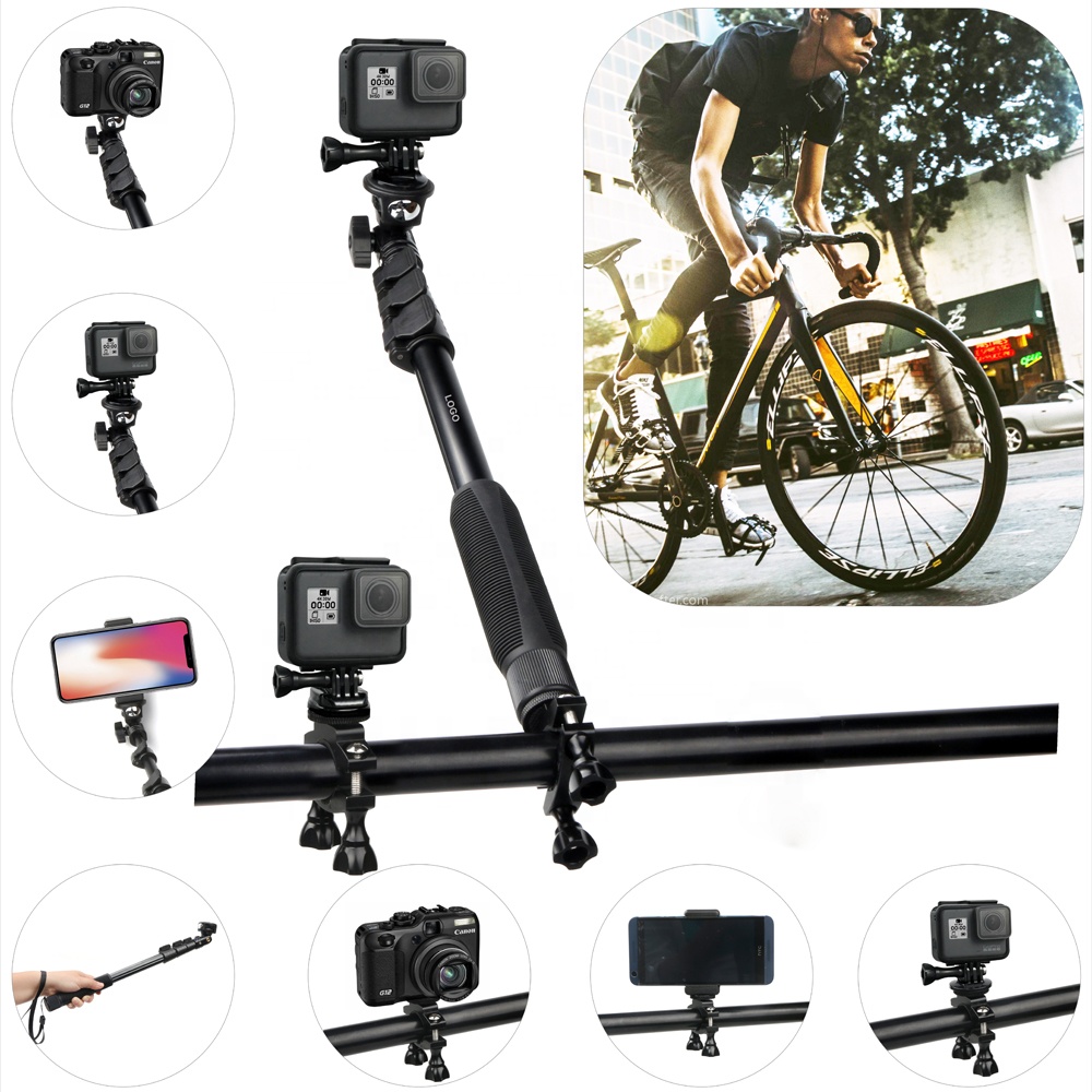 Многофункциональная селфи-палка для камер GoPro, мобильные телефоны для велосипеда, велосипеда, велосипеда