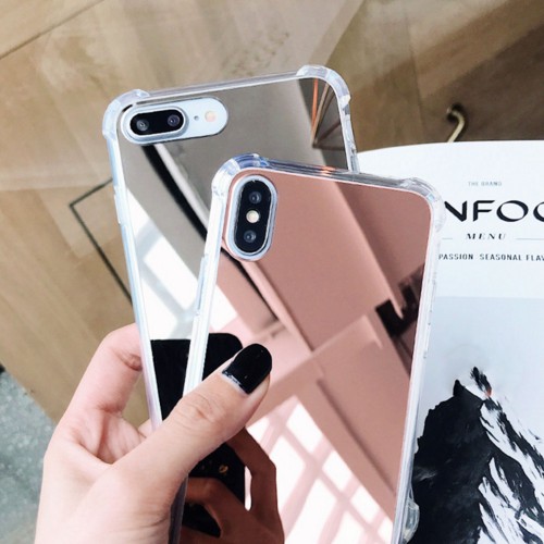 Роскошный зеркальный чехол из ТПУ с покрытием для iPhone X, силиконовый чехол для iPhone 7 8 X XR XS Max, чехол