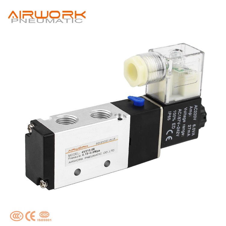 Airtac Тип 4v210-06 4v210-08 5 2 трехходовых электромагнитных клапана монтажную схему пневмоклапан серии 12v