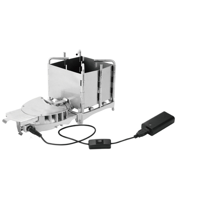 BRS Outdoor Stove Camping Cooker Charcoal Cooker BBQ Furnace Electric Blower Cooking Wood Stove