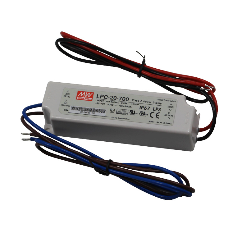 Meanwell IP67 LPC-20-700 20 Вт постоянный ток Светодиодный драйвер 20 Вт 700mA