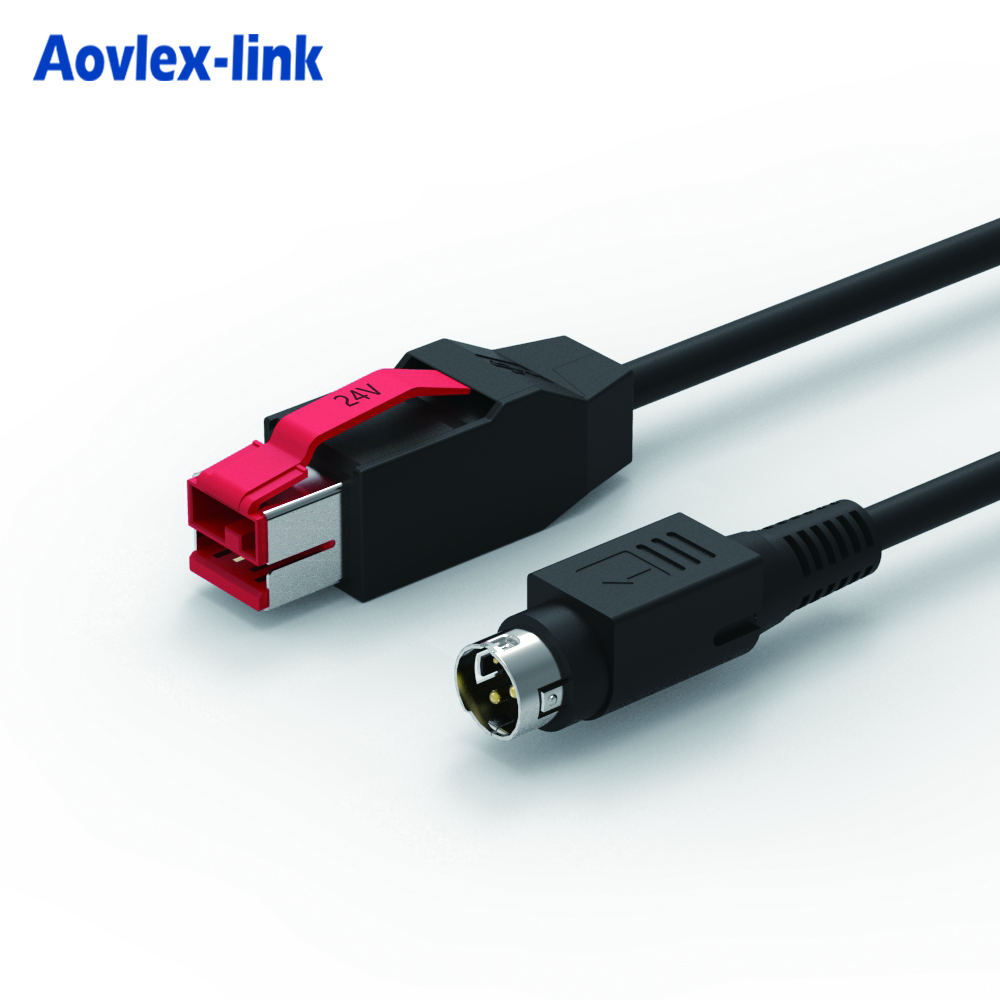 24V с питанием от USB к Hosiden 3 контактный разъем питания эпос POS последовательный чековый принтер кабель