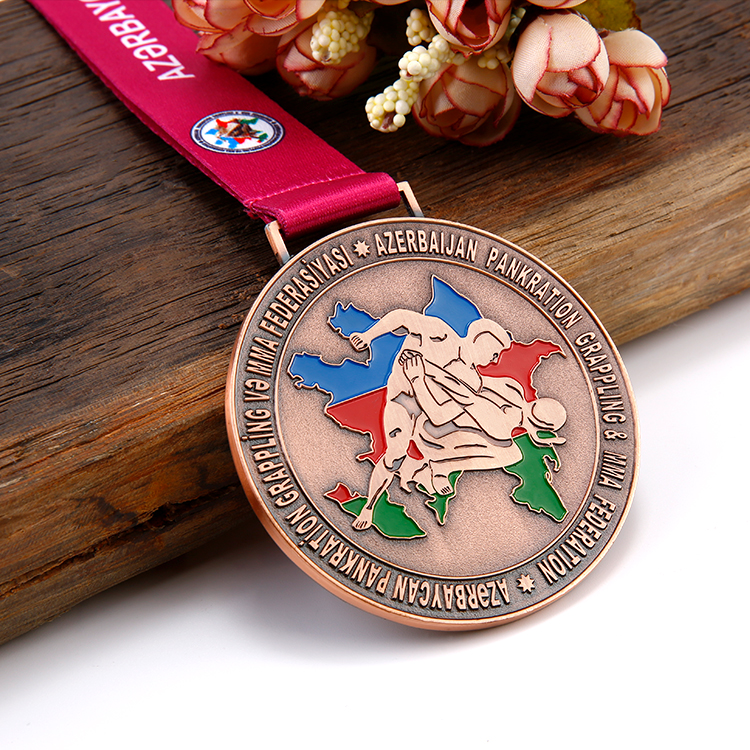 wholesale custom logo sports cheap custom grappling bronze sport medal judo