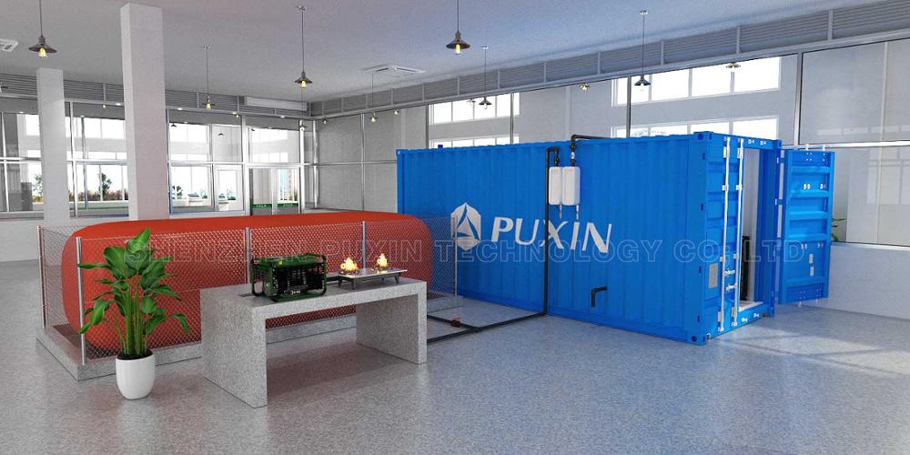 PUXIN новый контейнер биогаз электростанция для свиньи фермы Молочная Ферма ресторан отель для обработки навоза отходов пищевых отходов