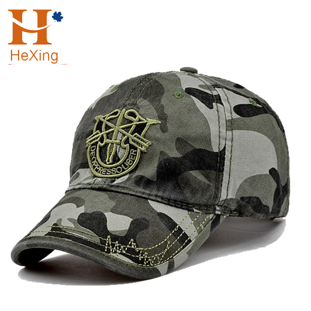 Китай Вышивка шаблон логотип 6 панель Camo Hat пользовательские Camo папа шляпы
