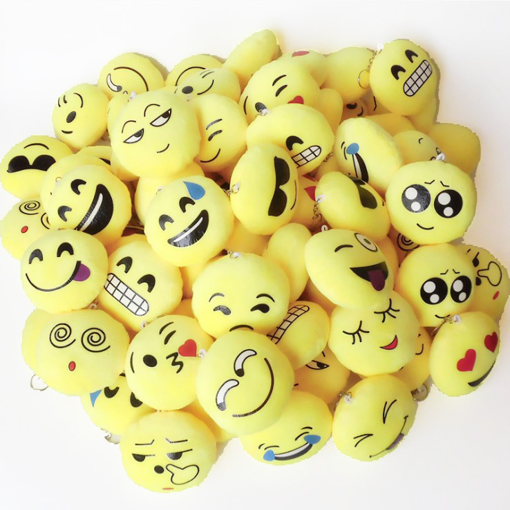 Мини Симпатичные плюшевые подушки Emoji брелок