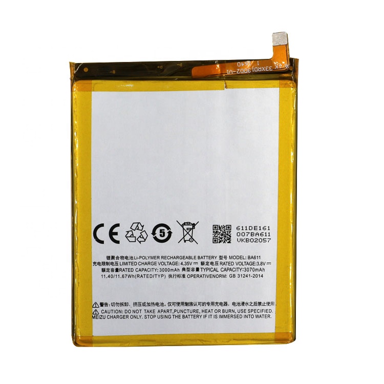 Для Meizu M5 BA611 аккумулятор с нулевым циклом Оригинальный oem батареи сотового телефона 3000mah 3,8 v